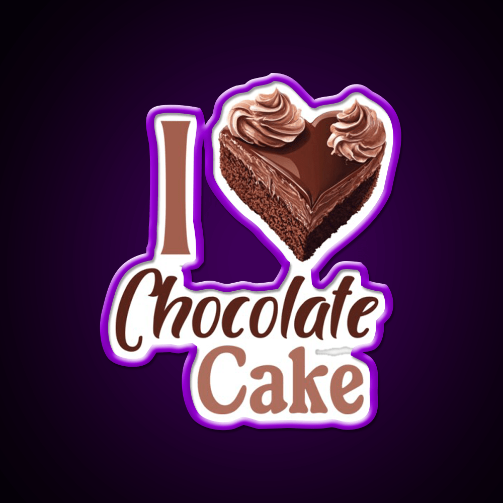I Love Chocolate Cake Snack Food Led Neon Sign Rgb Color - Shineneon