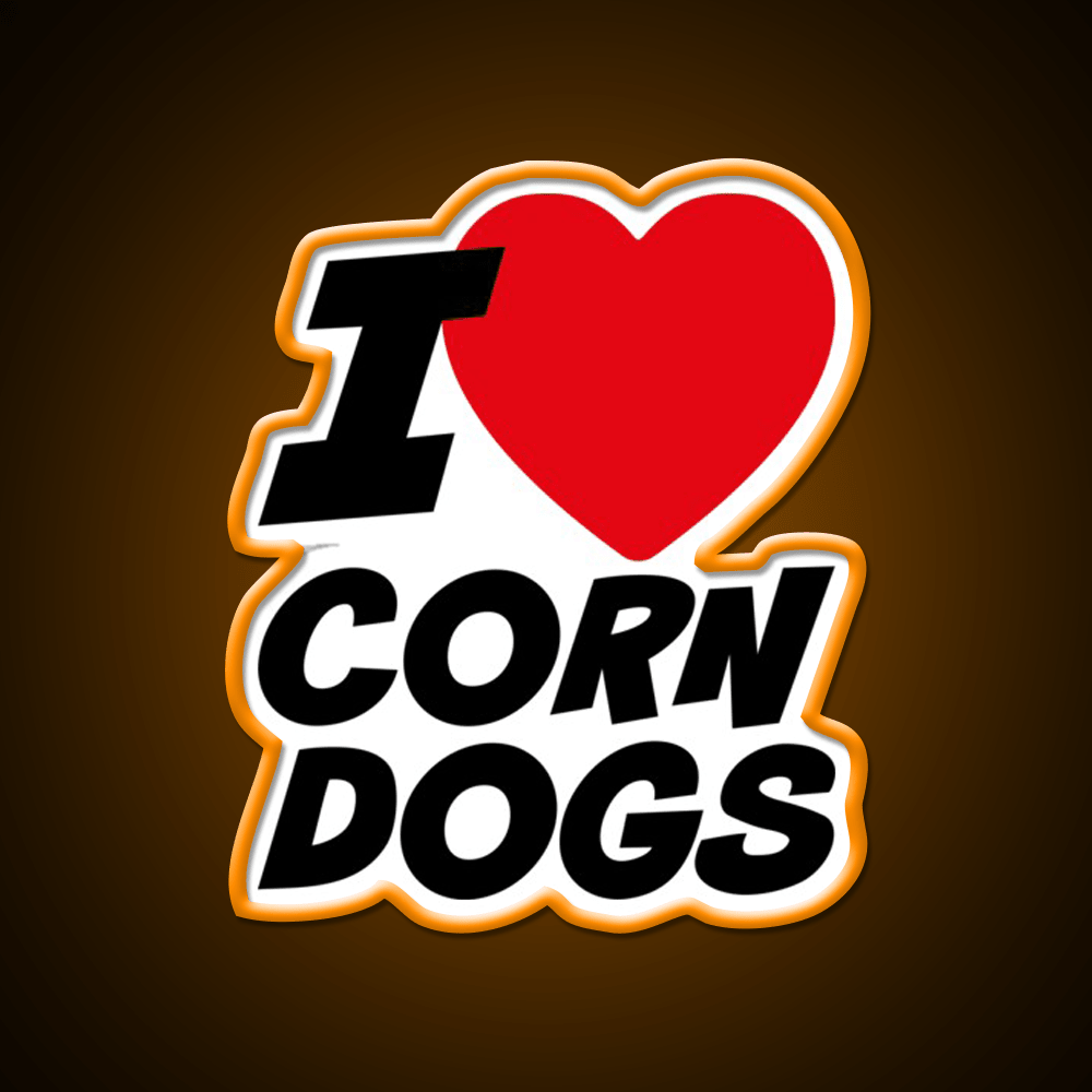 I Love Corn Dogs Snack Food Led Neon Sign Rgb Color - Shineneon