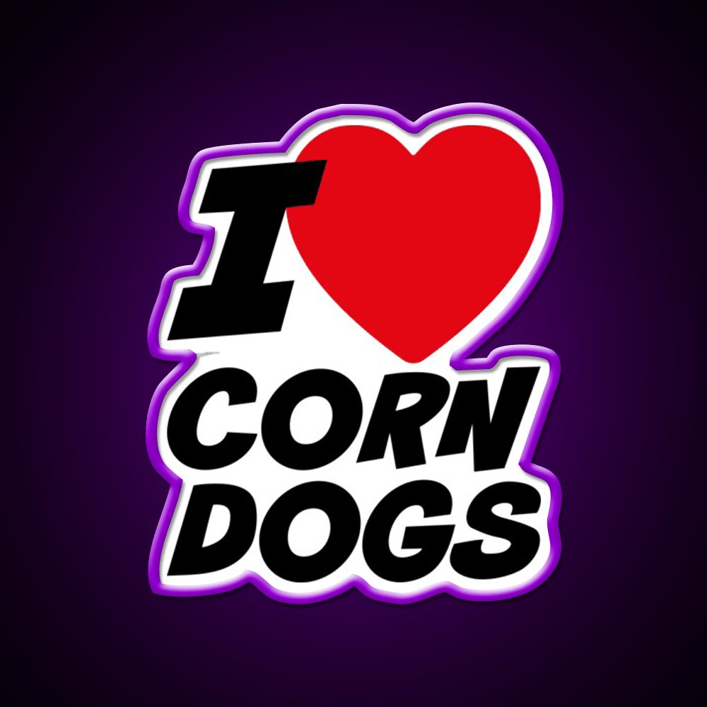 I Love Corn Dogs Snack Food Led Neon Sign Rgb Color - Shineneon