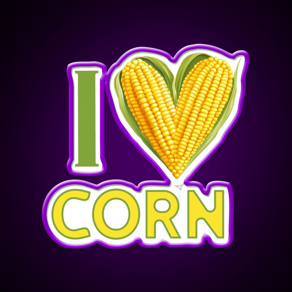 I Love Corn Snack Food Led Neon Sign Rgb Color - Shineneon