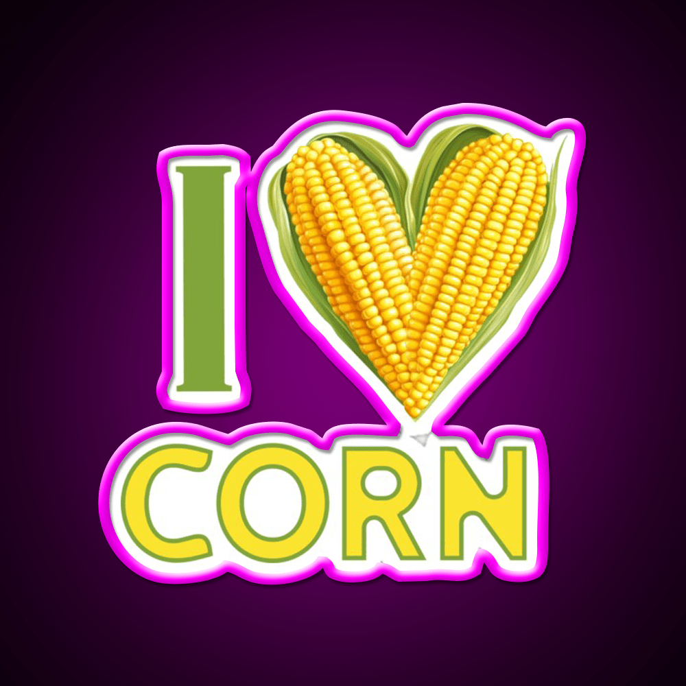 I Love Corn Snack Food Led Neon Sign Rgb Color - Shineneon