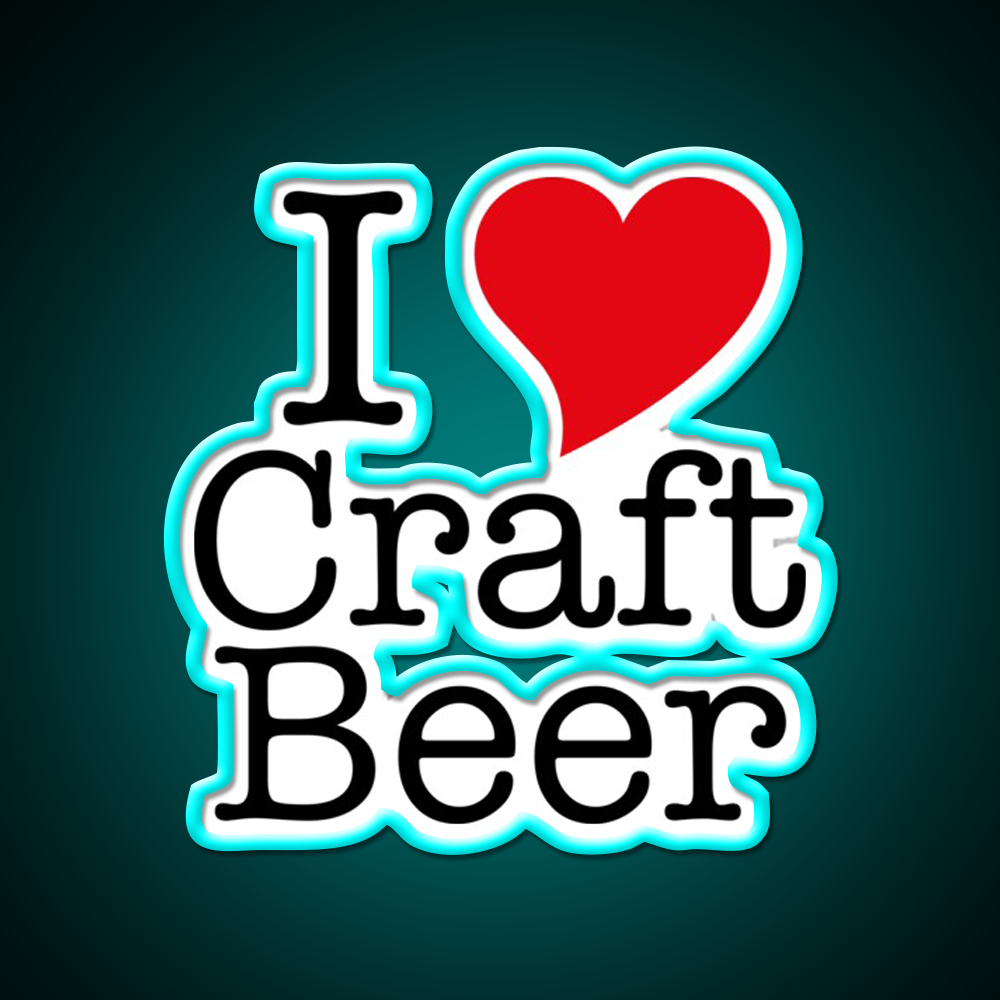 I Love Craft Beer Bar Decor Led Neon Sign Rgb Color - Size and dimension reference