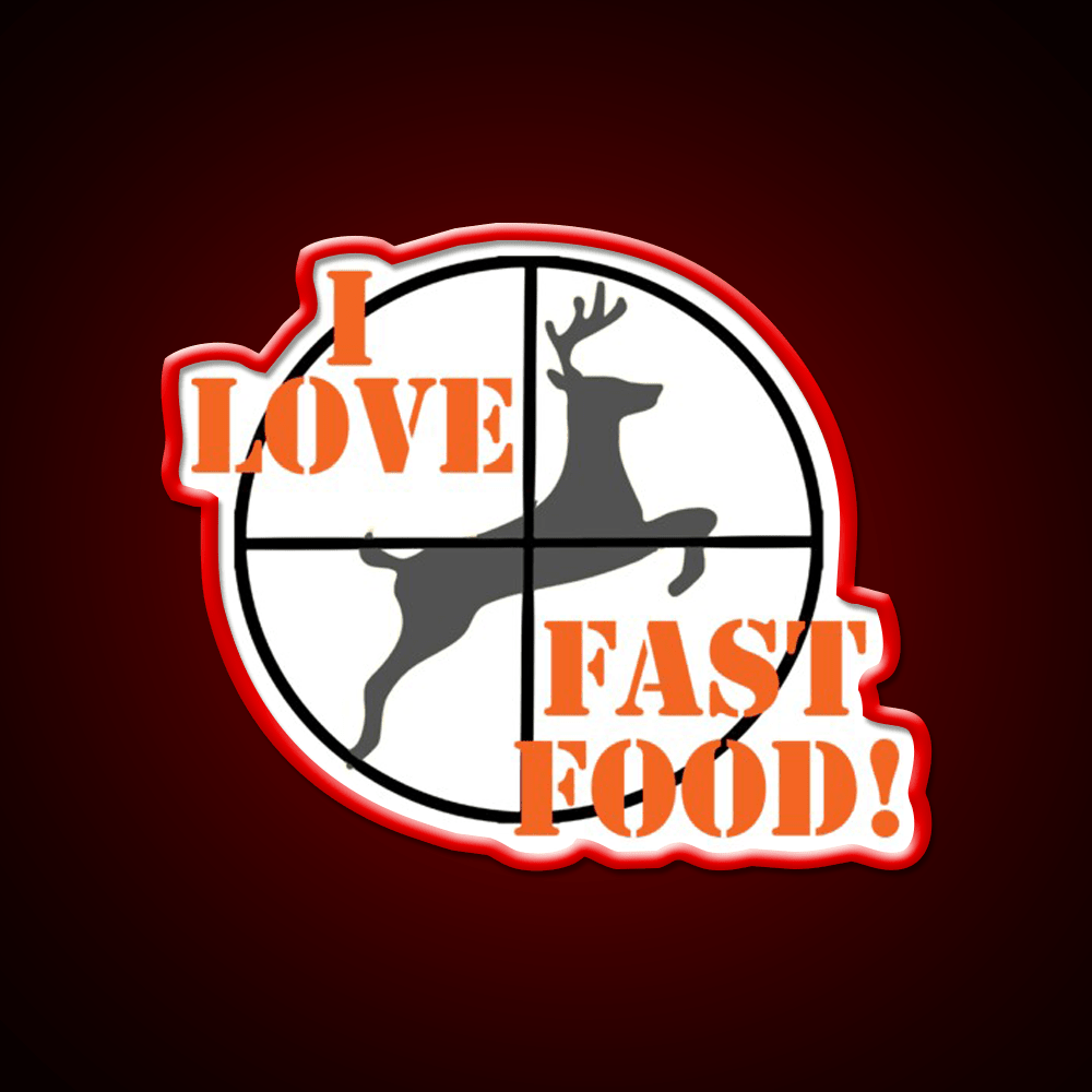 I Love Fast Food Led Neon Sign For Burger Place Wall Art Rgb Color - Shineneon