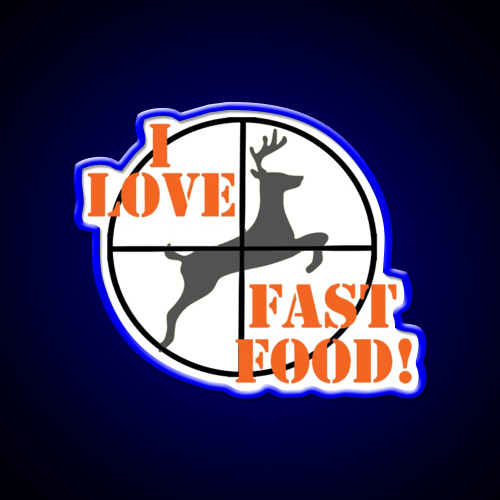 I Love Fast Food Led Neon Sign For Burger Place Wall Art Rgb Color - Shineneon