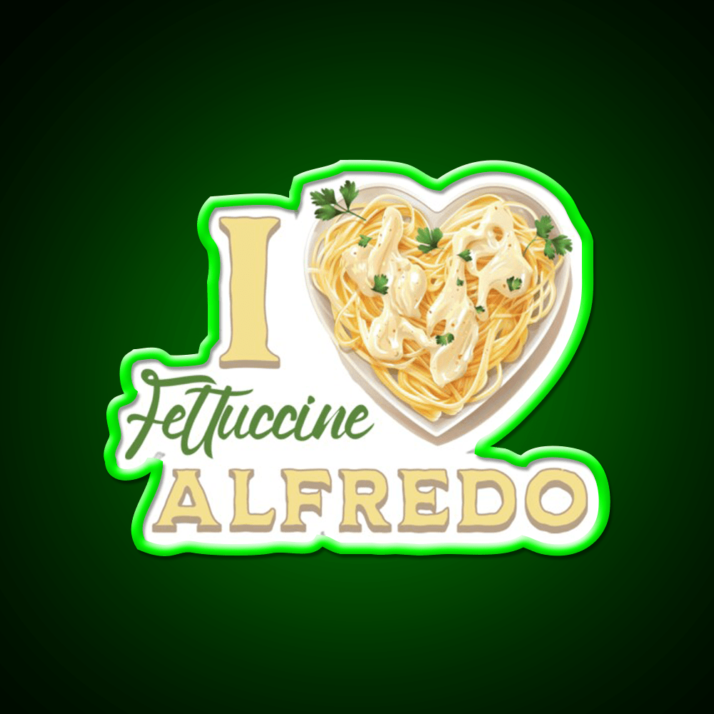 I Love Fettuccine Alfredo Snack Food Led Neon Sign Rgb Color - Shineneon