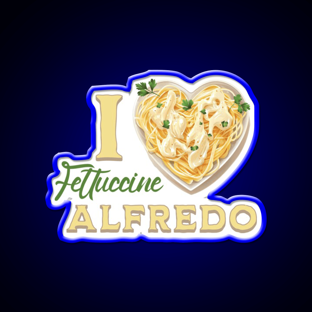 I Love Fettuccine Alfredo Snack Food Led Neon Sign Rgb Color - Shineneon