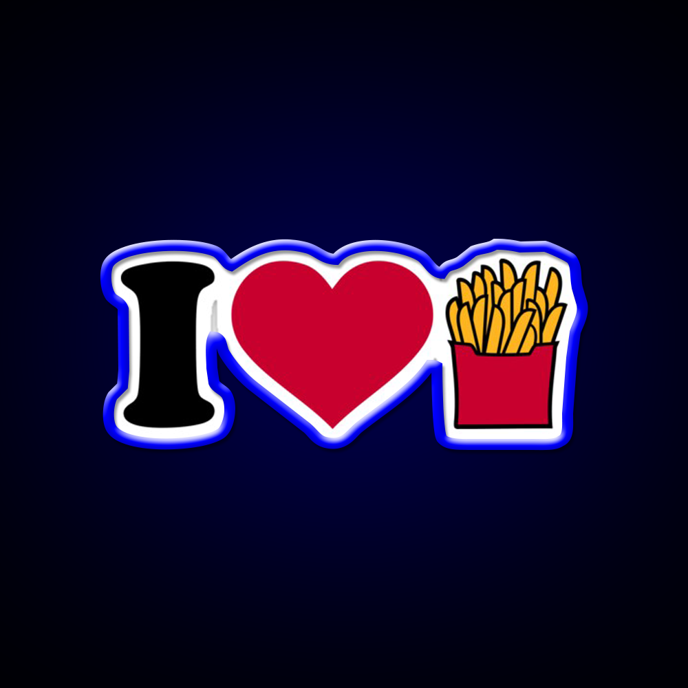 I Love French Fries Fast Food Led Neon Sign For Burger Place Rgb Color