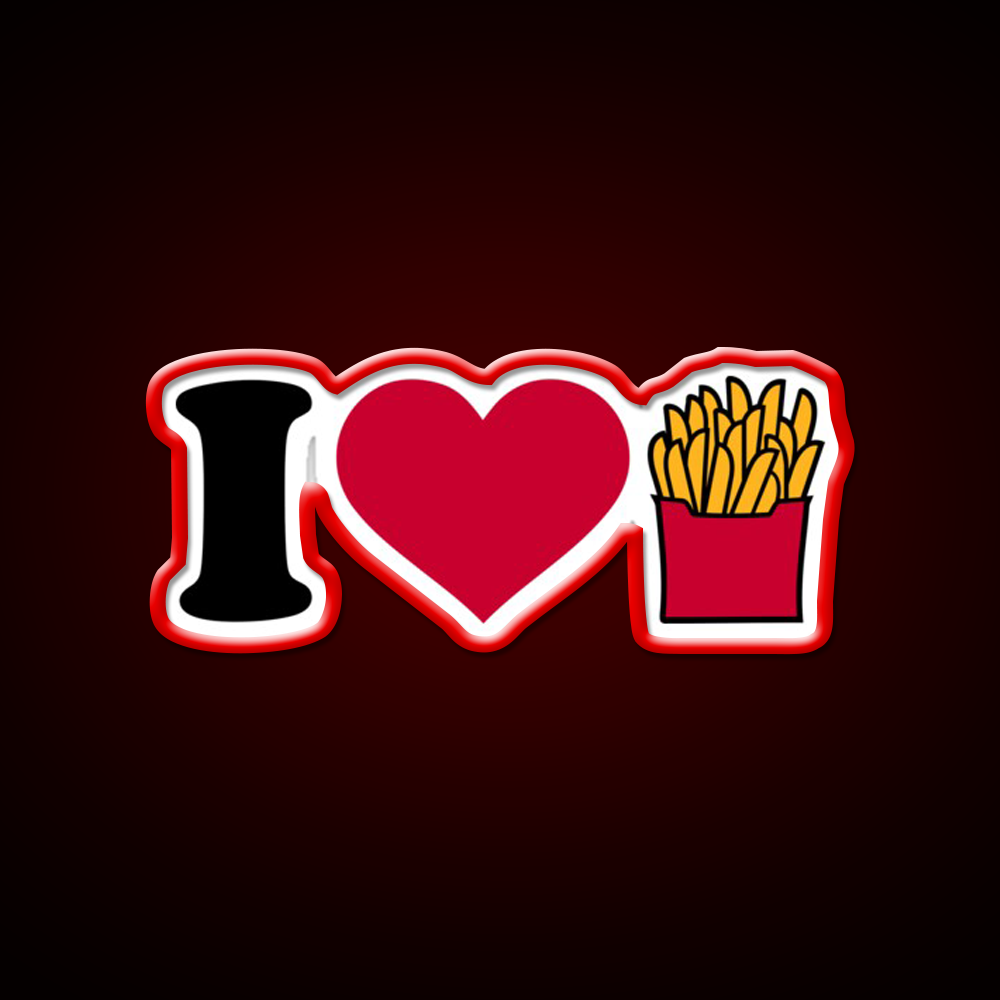 I Love French Fries Fast Food Led Neon Sign For Burger Place Rgb Color
