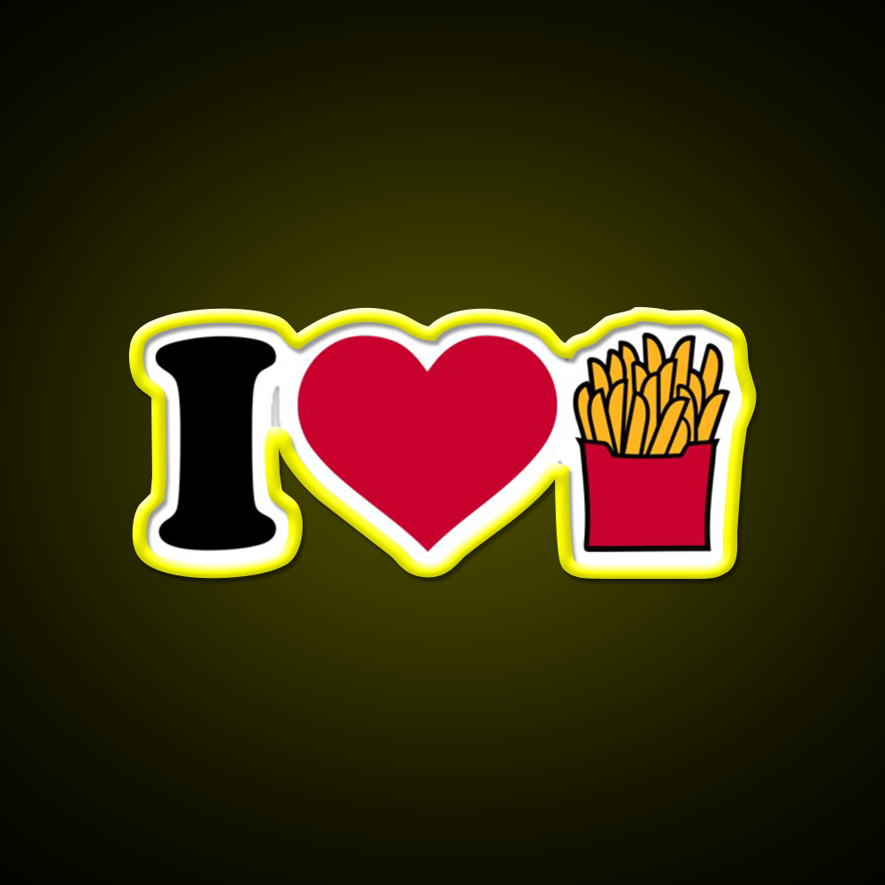 I Love French Fries Fast Food Led Neon Sign For Burger Place Rgb Color