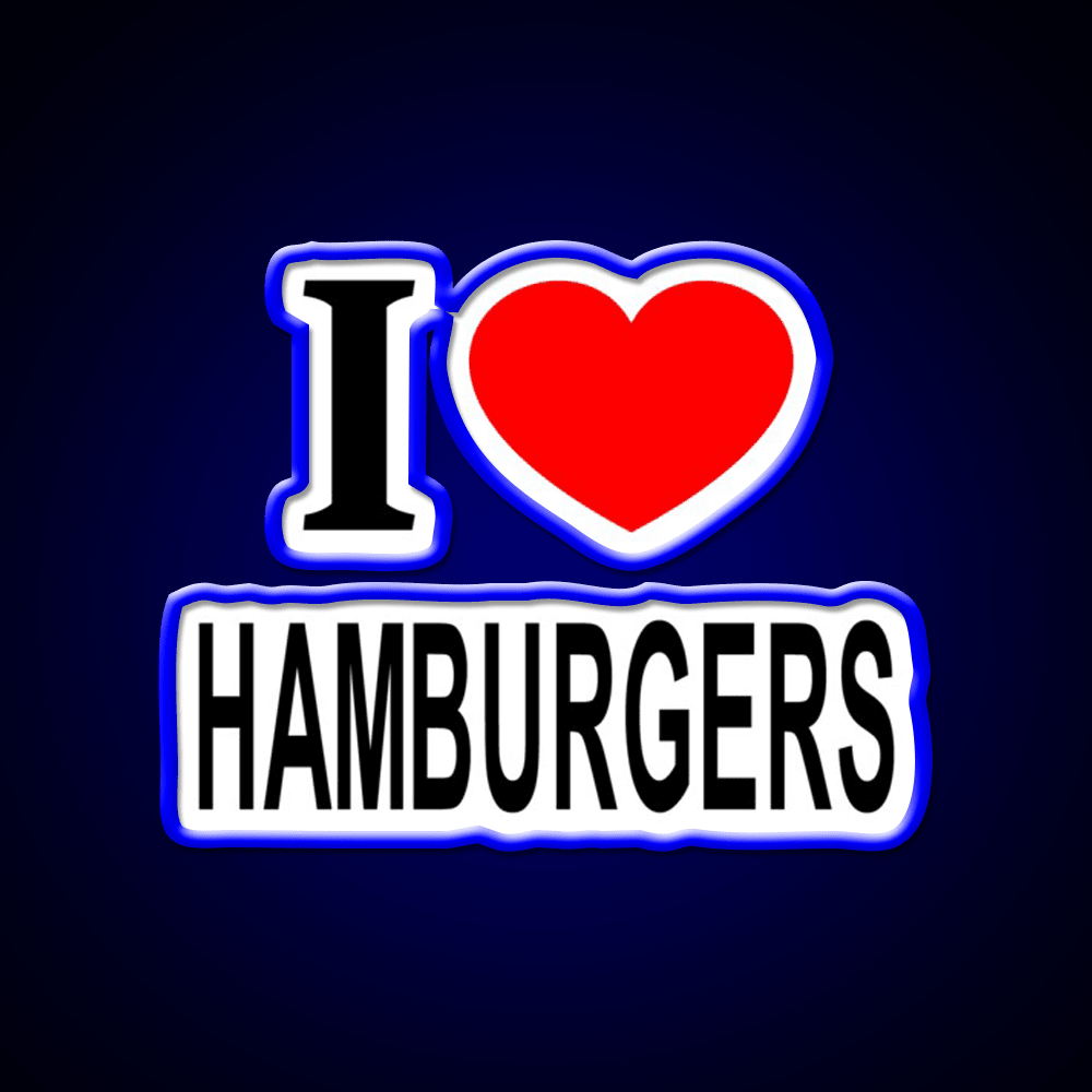 I Love Hamburgers Fast Food Led Neon Sign For Burger Place Rgb Color - Shineneon