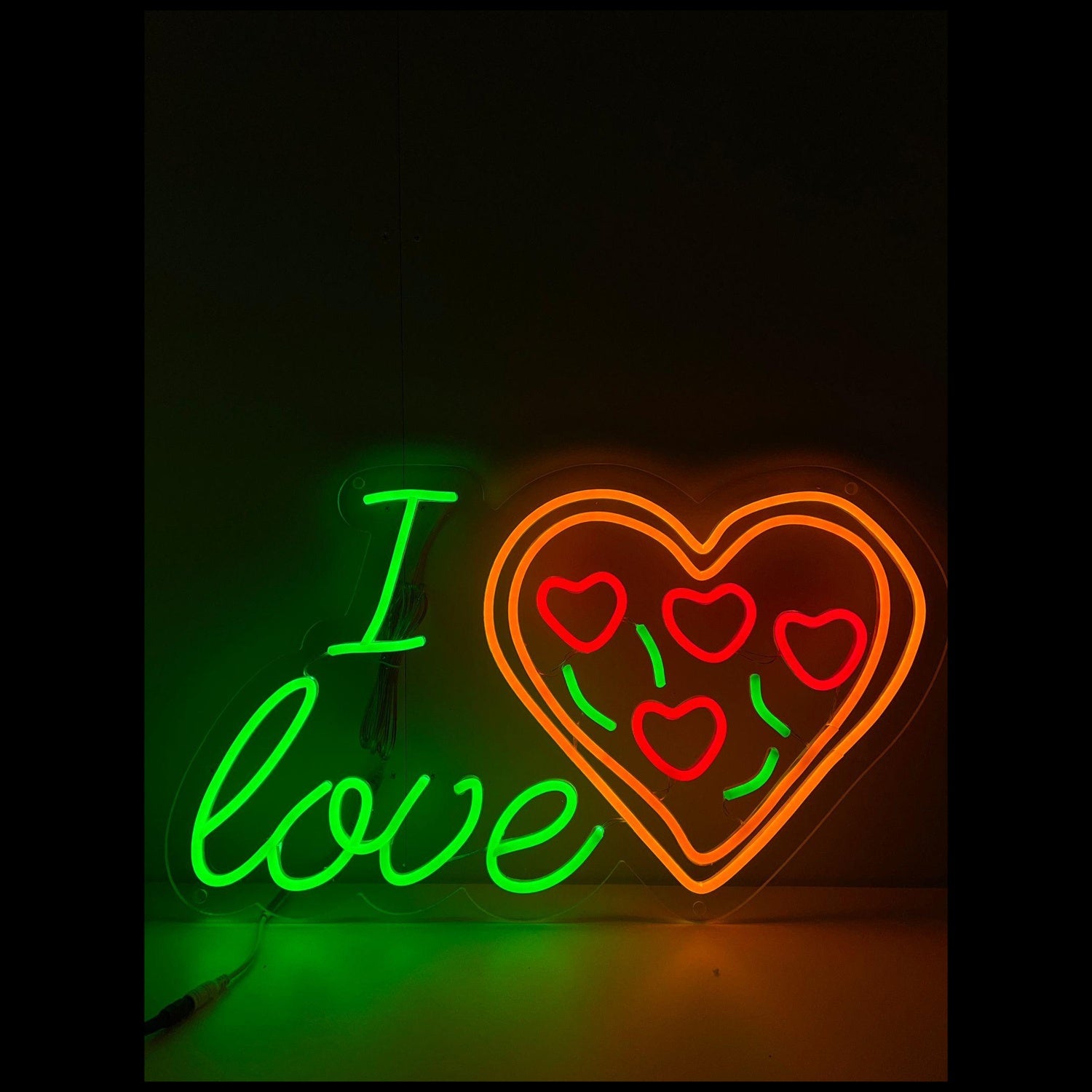 I Love Heart Green Orange Red Led Neon Sign For Romantic Home Bedroom Decor | Shineneon