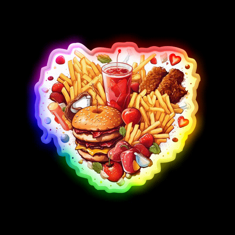 I Love Junk Food Fast Food Led Neon Sign For Burger Place Rgb Color