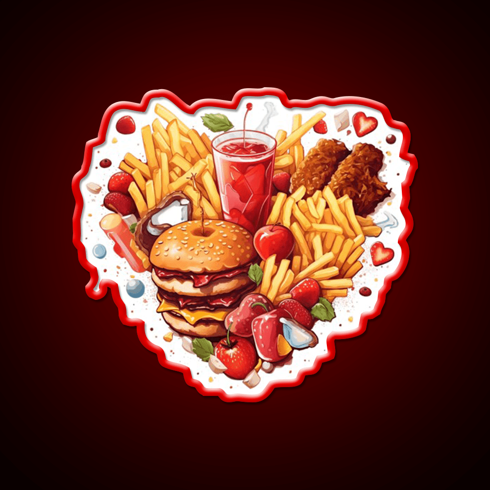 I Love Junk Food Fast Food Led Neon Sign For Burger Place Rgb Color - Shineneon