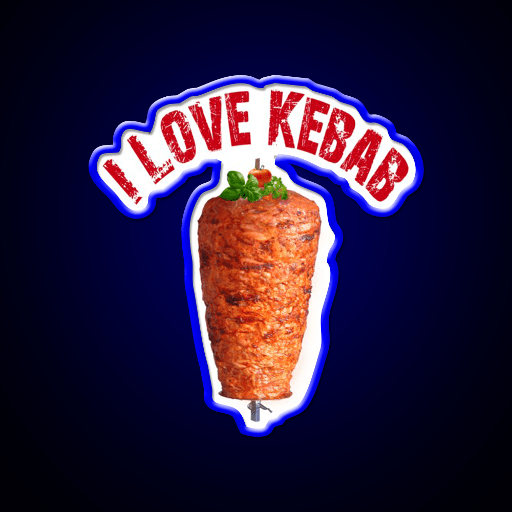 I Love Kebab Fast Food Led Neon Sign For Burger Place Rgb Color - Shineneon