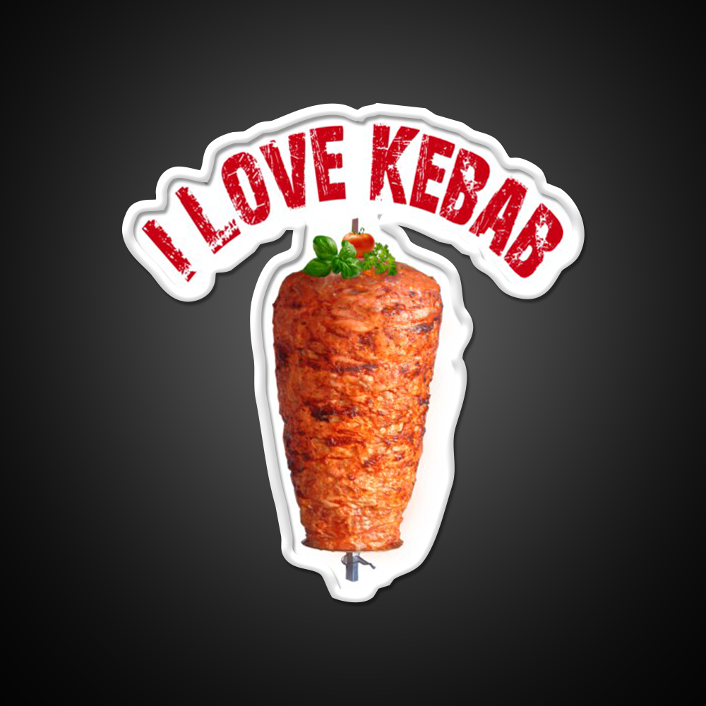 I Love Kebab Fast Food Led Neon Sign For Burger Place Rgb Color