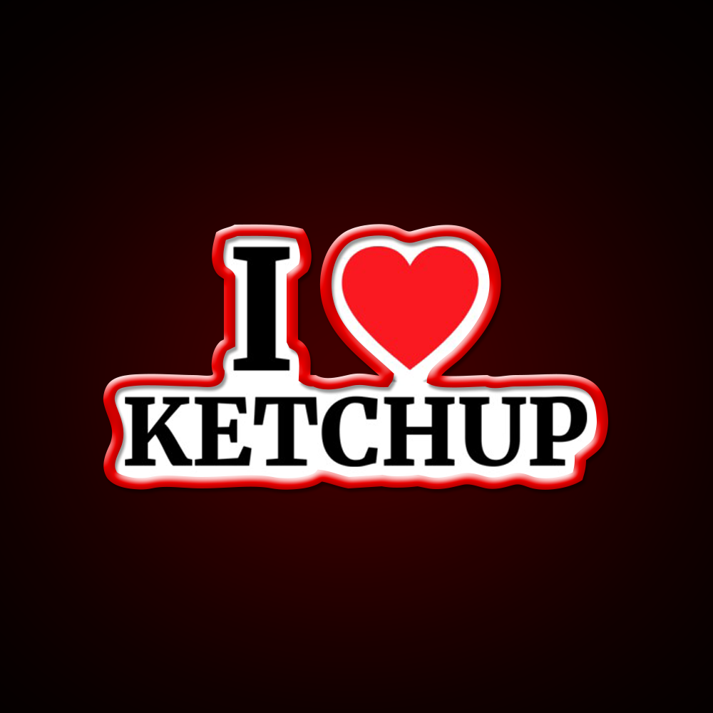 I Love Ketchup Heart Fast Food Led Neon Sign For Burger Place Rgb Color