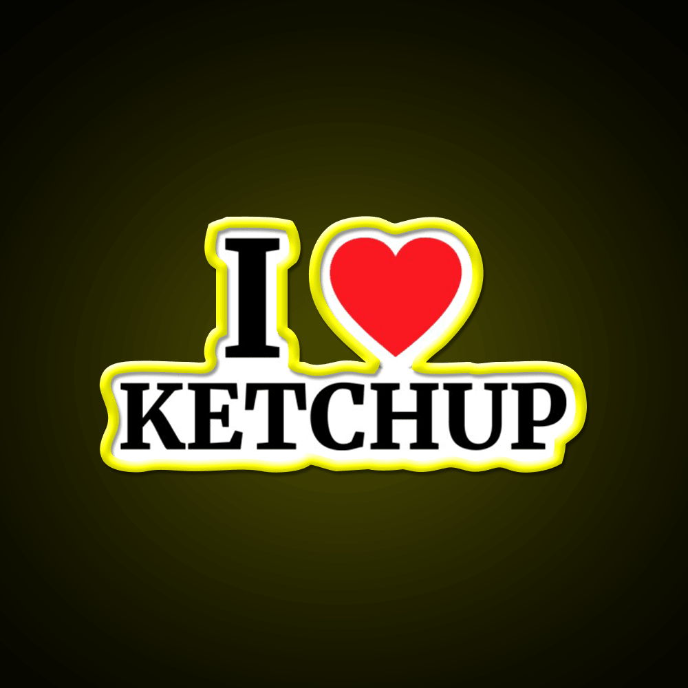 I Love Ketchup Heart Fast Food Led Neon Sign For Burger Place Rgb Color - Shineneon