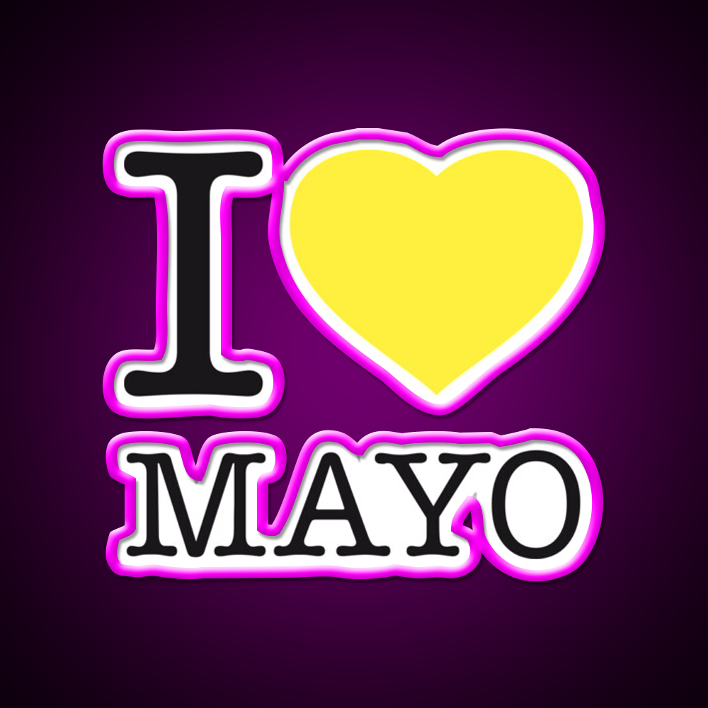 I Love Mayonnaise Fast Food Led Neon Sign For Burger Place Rgb Color