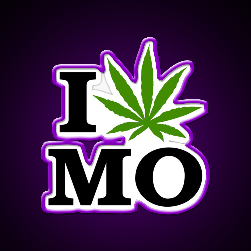 I Love Missouri Weed Hemp Inspired Green Leaf Led Neon Sign Rgb Color - LED neon sign view 9