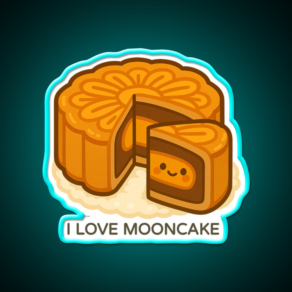 I Love Mooncake Mid Autumn Festival Lunar Led Neon Sign Chinese Food Rgb Color