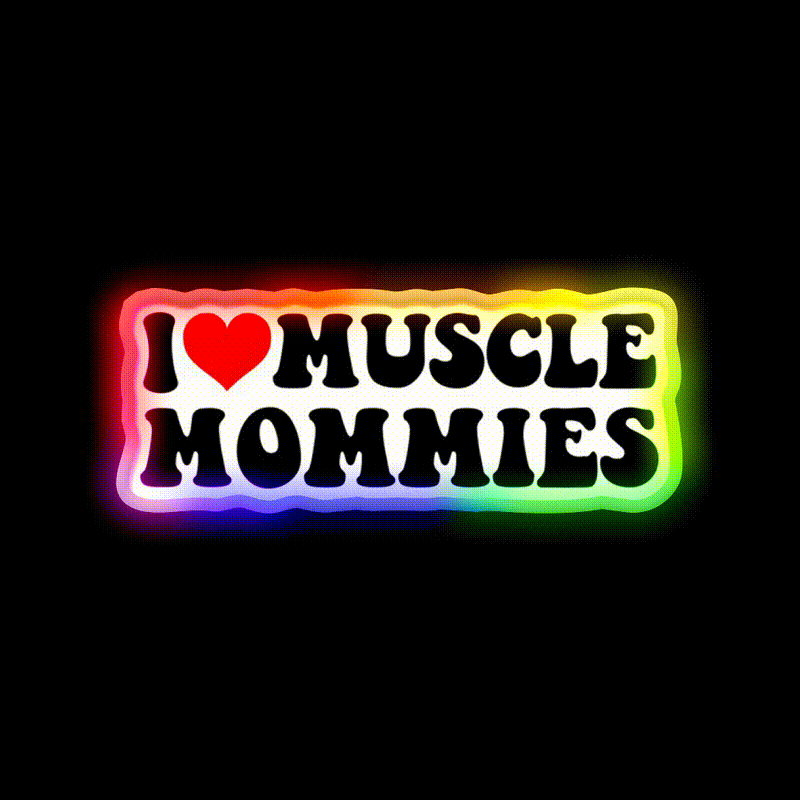 I Love Muscle Mommies Strong Women Gym Fitness Led Neon Sign Rgb Color