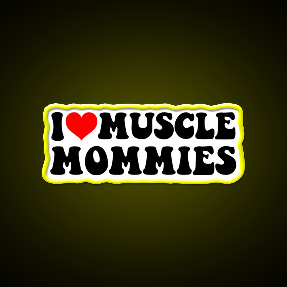 I Love Muscle Mommies Strong Women Gym Fitness Led Neon Sign Rgb Color - LED neon sign view 7