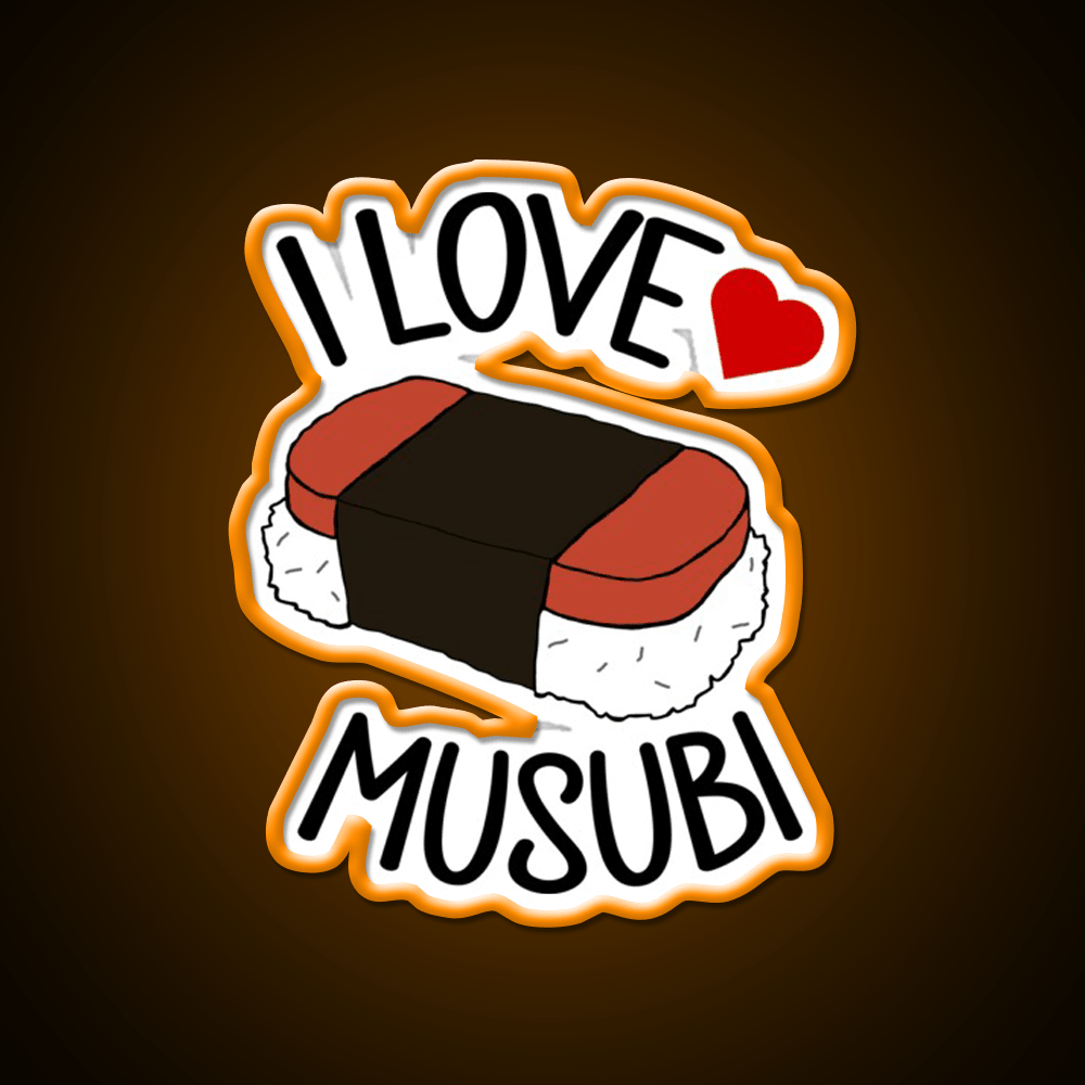 I Love Musubi Snack Food Led Neon Sign Rgb Color - Shineneon