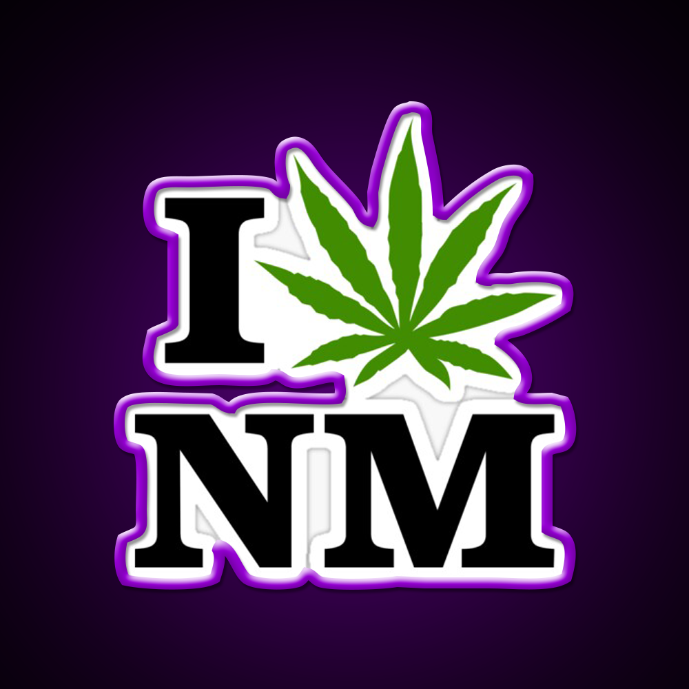 I Love New Mexico Weed Hemp Inspired Green Leaf Led Neon Sign Rgb Color - LED neon sign view 9