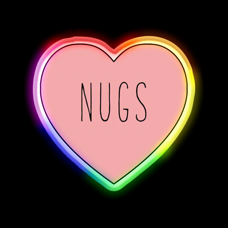 I Love Nugs Heart Fast Food Led Neon Sign For Burger Place Rgb Color