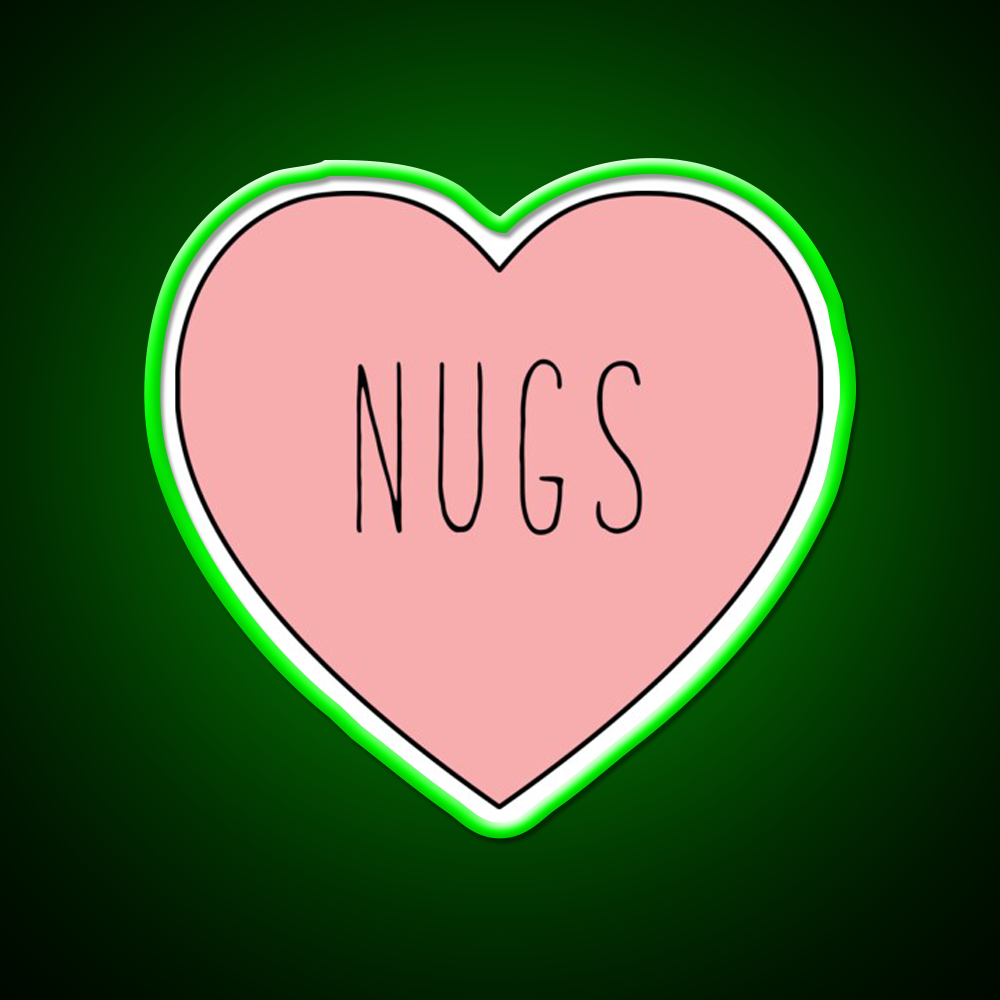 I Love Nugs Heart Fast Food Led Neon Sign For Burger Place Rgb Color