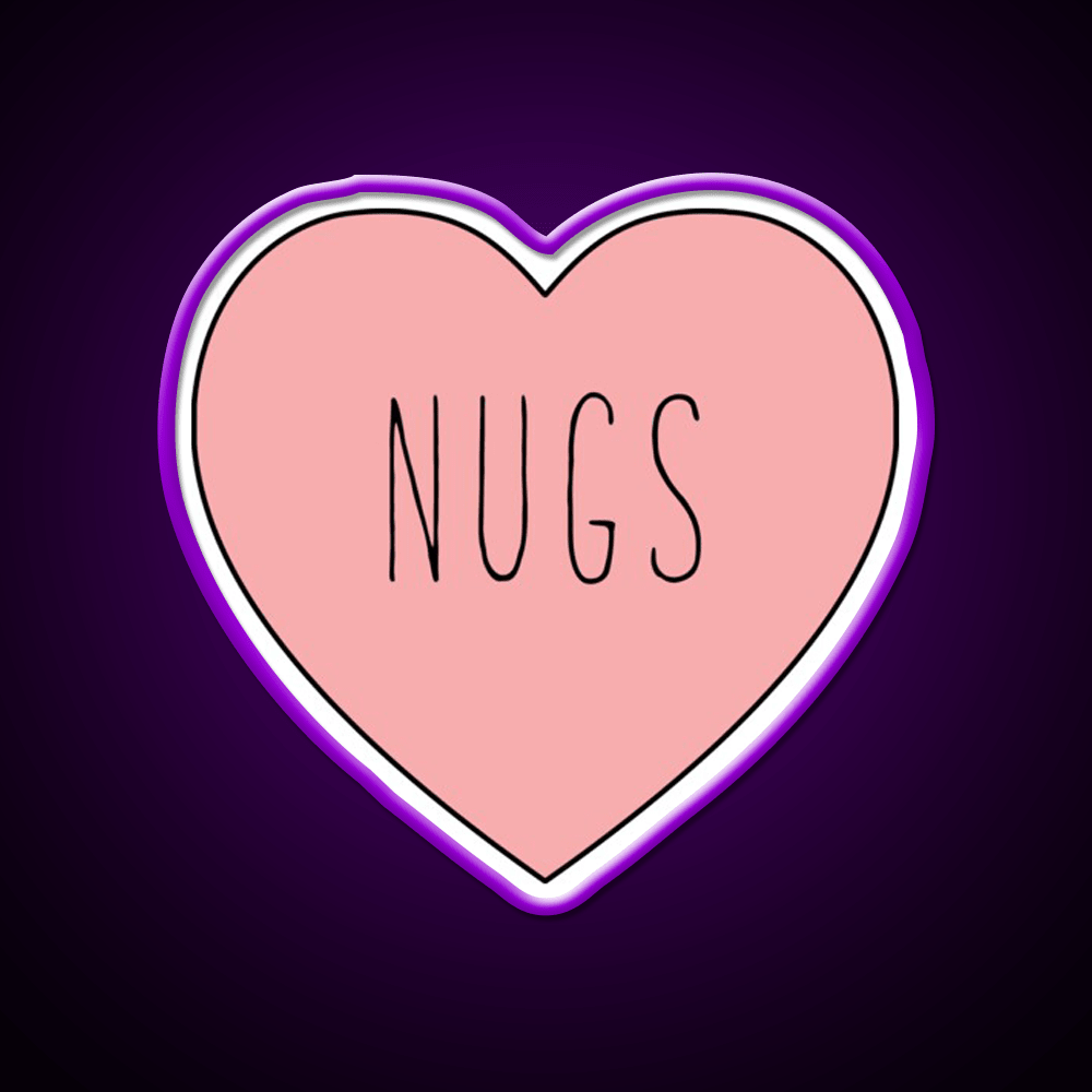 I Love Nugs Heart Fast Food Led Neon Sign For Burger Place Rgb Color - Shineneon