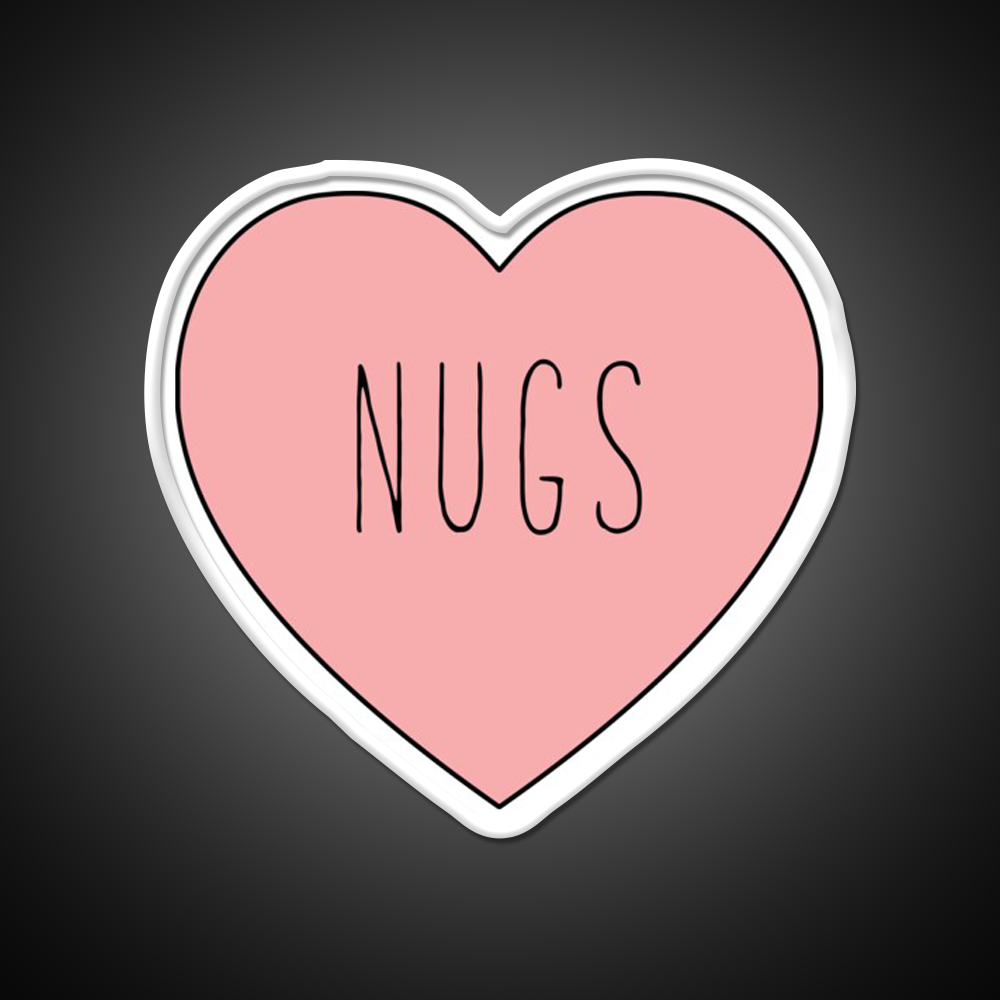 I Love Nugs Heart Fast Food Led Neon Sign For Burger Place Rgb Color