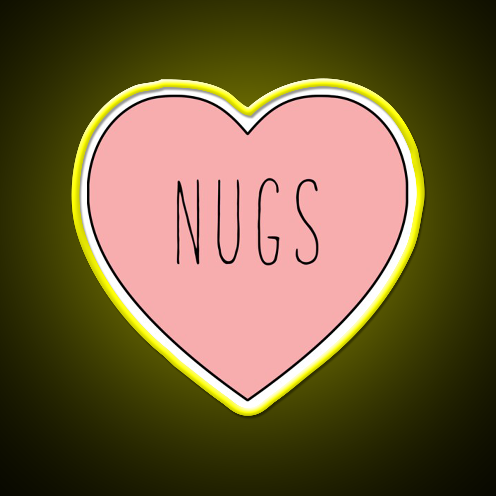 I Love Nugs Heart Fast Food Led Neon Sign For Burger Place Rgb Color