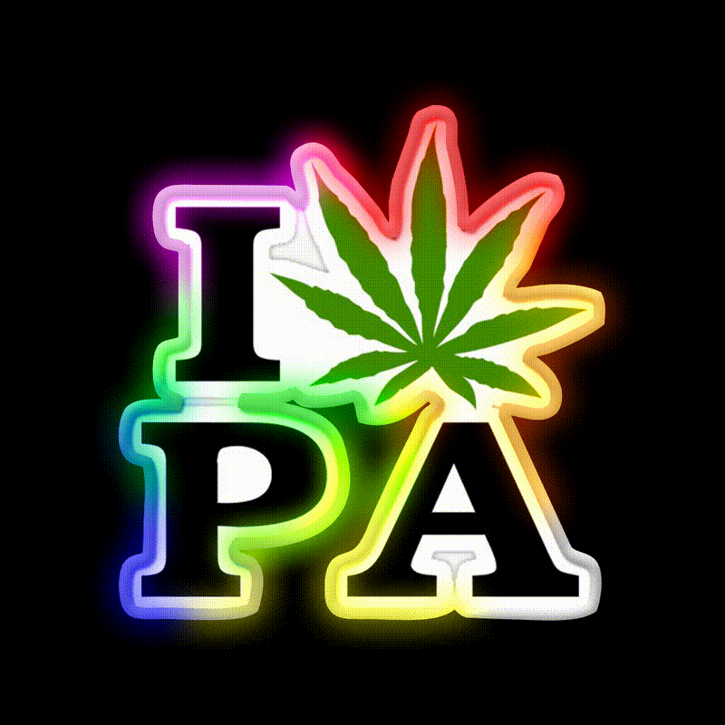 I Love Pennsylvania Weed Hemp Inspired Green Leaf Led Neon Sign Rgb Color - LED neon sign close-up detail
