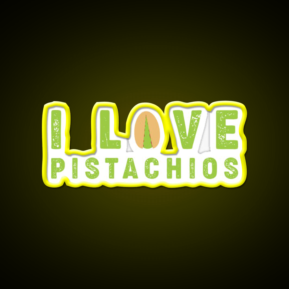 I Love Pistachios Taco Led Neon Sign Mexican Food Sign Rgb Color - Custom LED neon sign front view