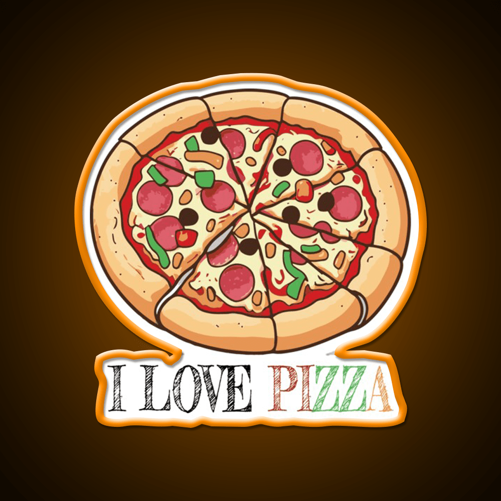 I Love Pizza Snack Food Led Neon Sign Rgb Color - Shineneon