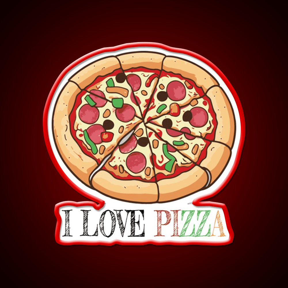 I Love Pizza Snack Food Led Neon Sign Rgb Color - Shineneon