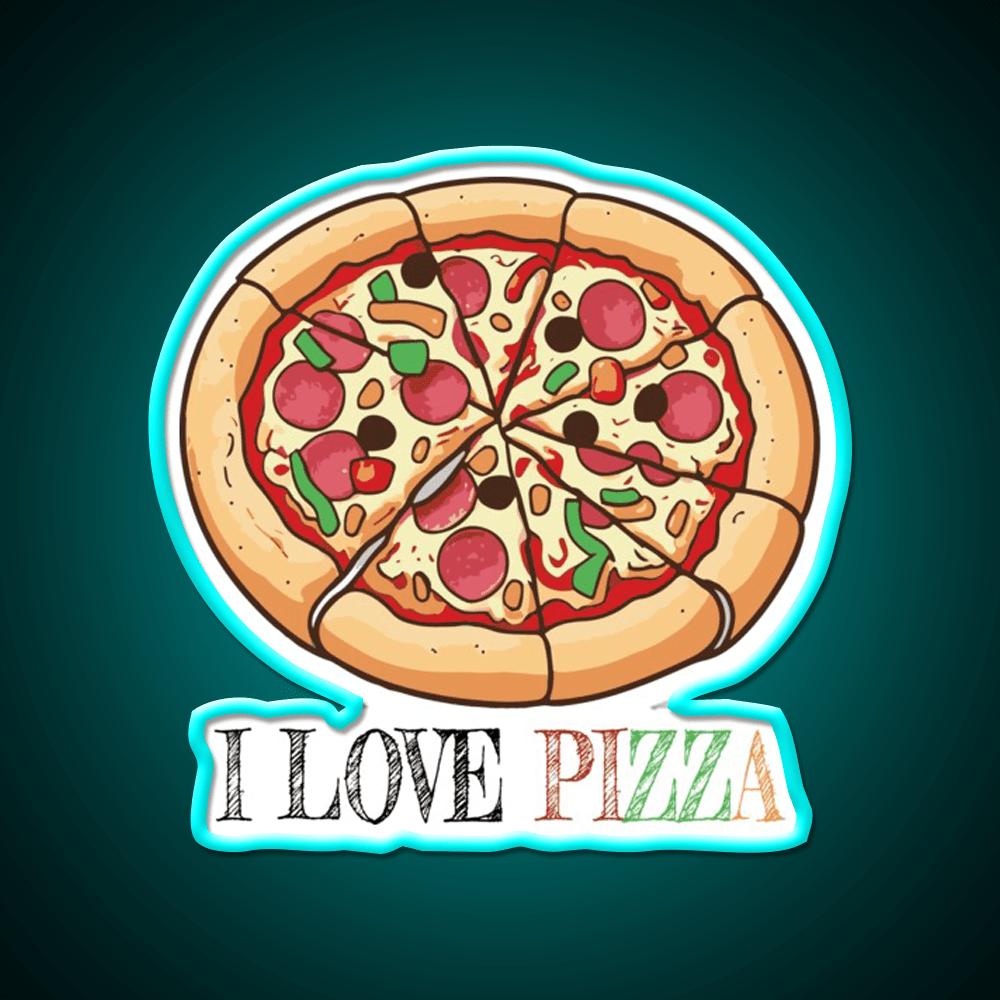 I Love Pizza Snack Food Led Neon Sign Rgb Color - Shineneon