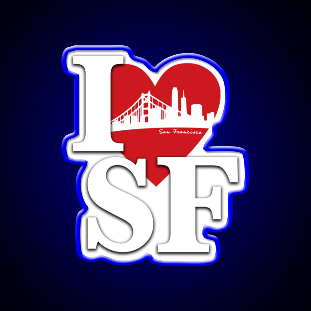 I Love San Francisco Asian Cultural Led Neon Sign Wall Art Rgb Color - LED neon sign view 5