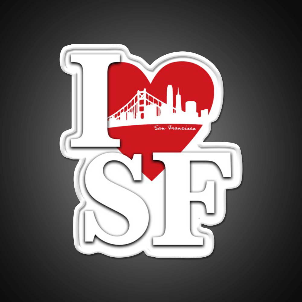 I Love San Francisco Asian Cultural Led Neon Sign Wall Art Rgb Color - Shineneon