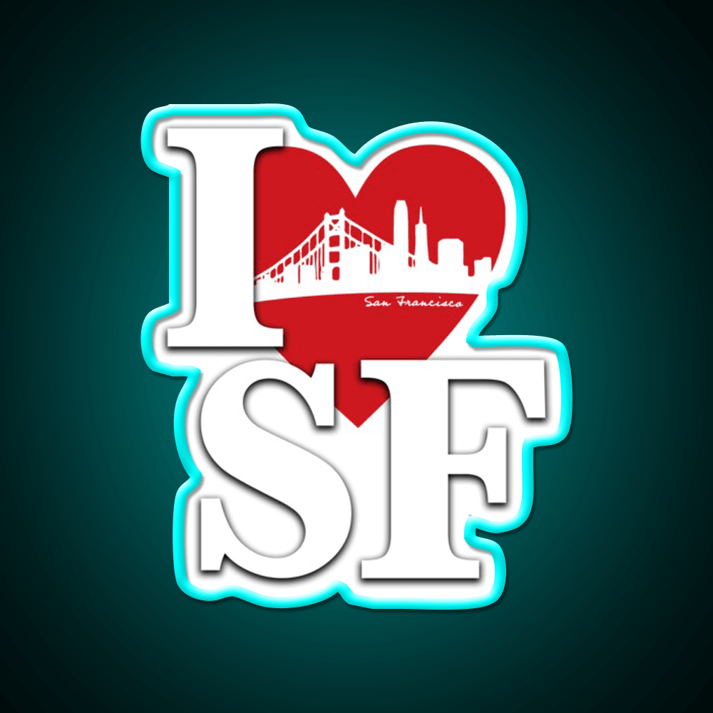 I Love San Francisco Asian Cultural Led Neon Sign Wall Art Rgb Color - Shineneon