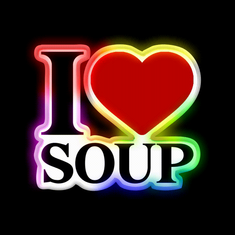I Love Soup Food Lover Quote Fast Food Led Neon Sign For Burger Place Rgb Color
