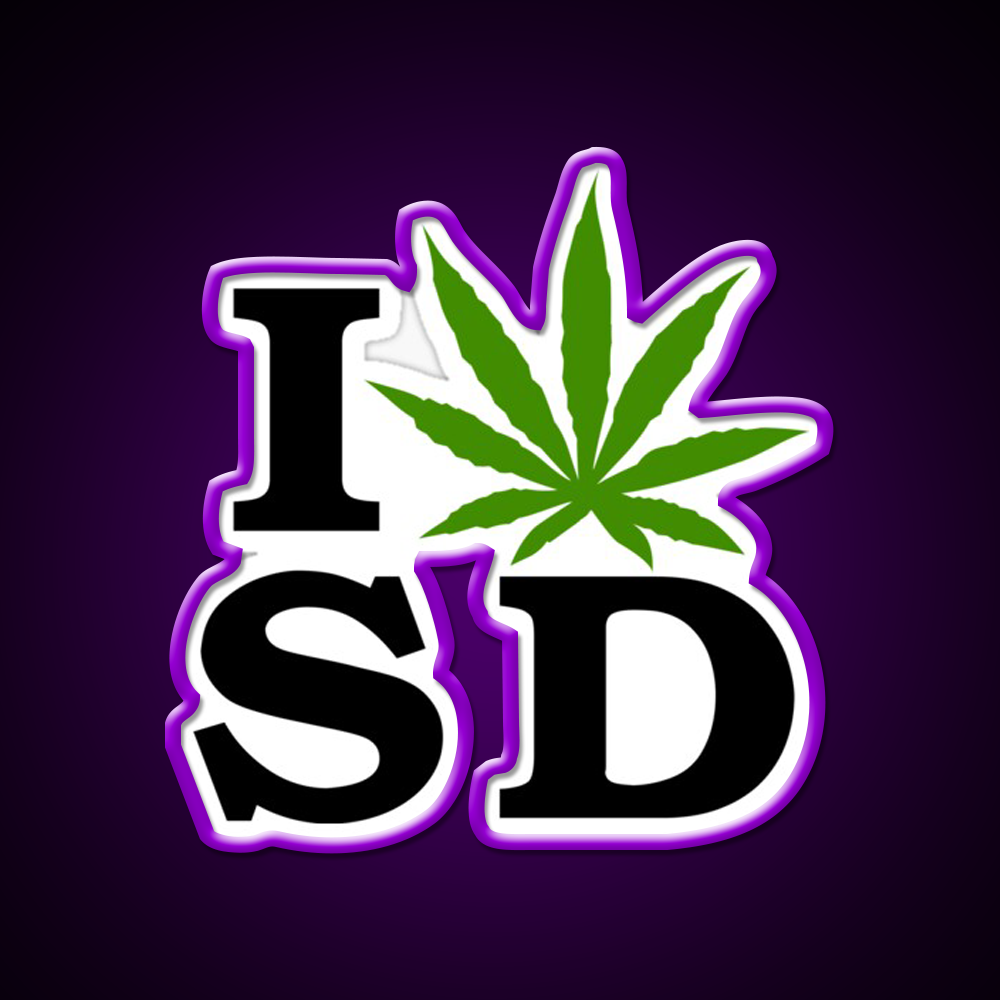 I Love South Dakota Weed Hemp Inspired Green Leaf Led Neon Sign Rgb Color - LED neon sign view 9