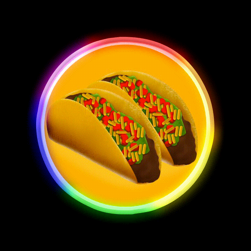I Love Taco Led Neon Sign Mexican Food Sign Kitchen Sign Rgb Color - LED neon sign close-up detail