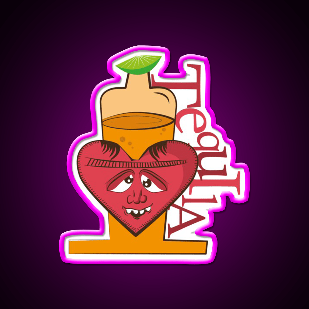 I Love Tequila Party Drink Tequila Led Neon Sign Bar Wall Light Rgb Color - Shineneon
