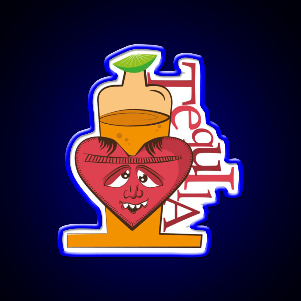 I Love Tequila Party Drink Tequila Led Neon Sign Bar Wall Light Rgb Color - Shineneon