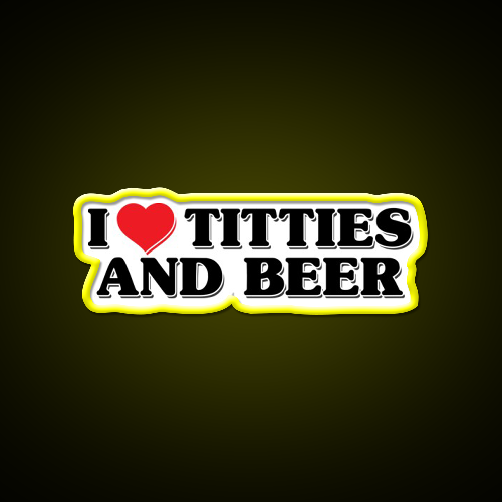 I Love Titties And Beer Man Cave Bar Led Neon Sign Rgb Color - LED neon sign view 7