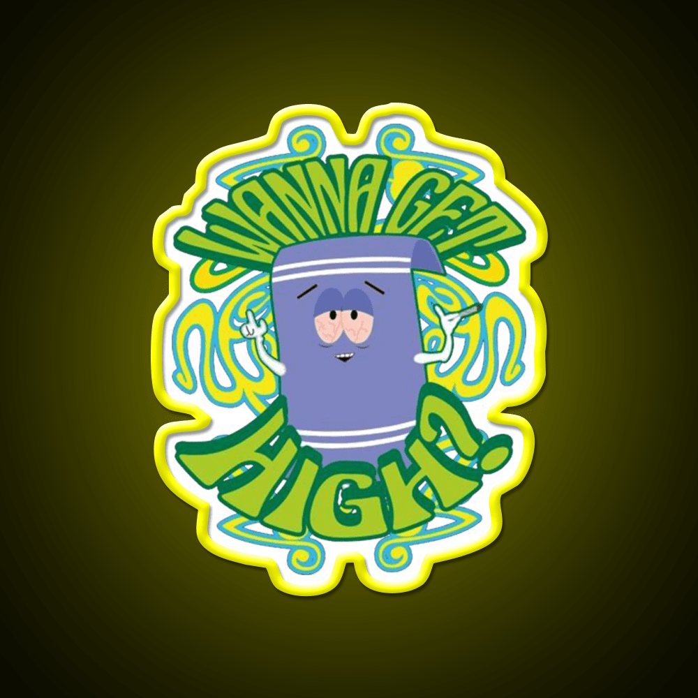I Love Towelie Gradient Hemp Inspired Green Leaf Led Neon Sign Rgb Color - Shineneon