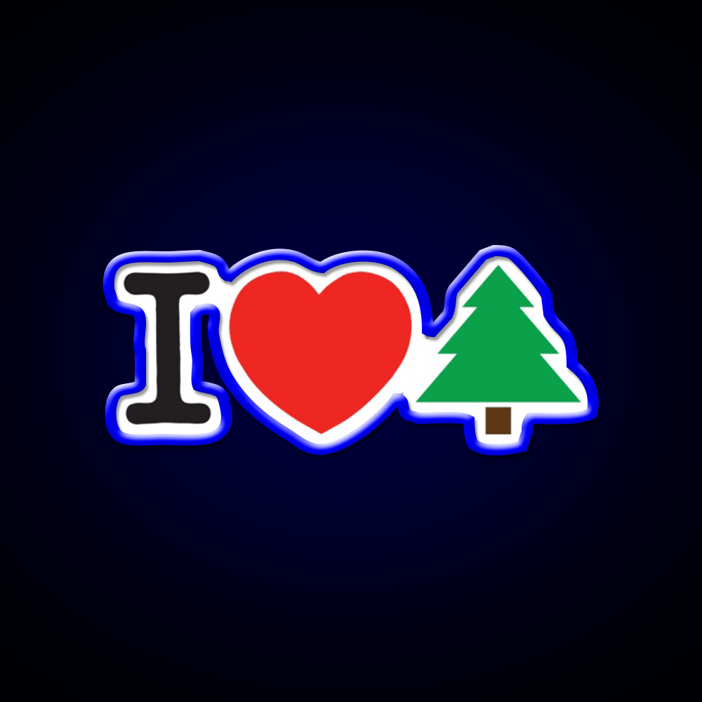 I Love Tree Hemp Inspired Green Leaf Led Neon Sign Rgb Color - Shineneon