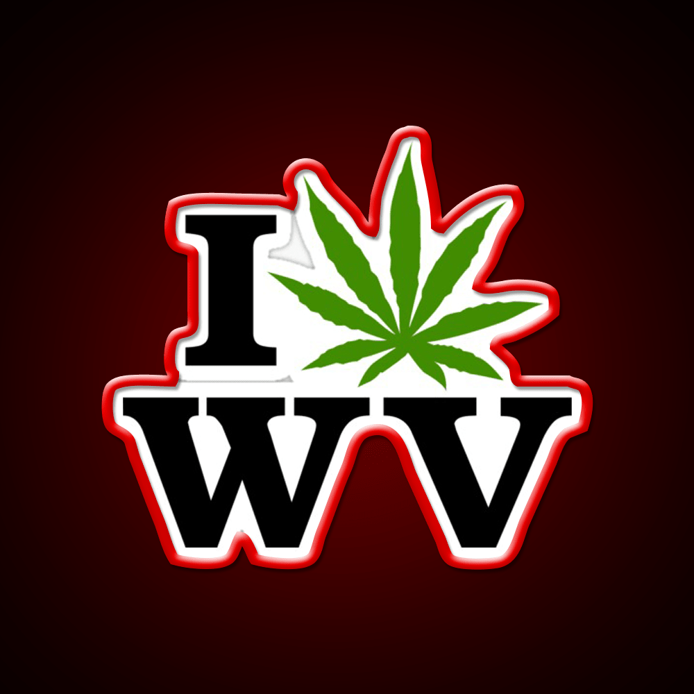 I Love West Virginia Weed Hemp Inspired Green Leaf Led Neon Sign Rgb Color - Shineneon